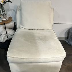 Beige Sofa Chair & Ottoman Set