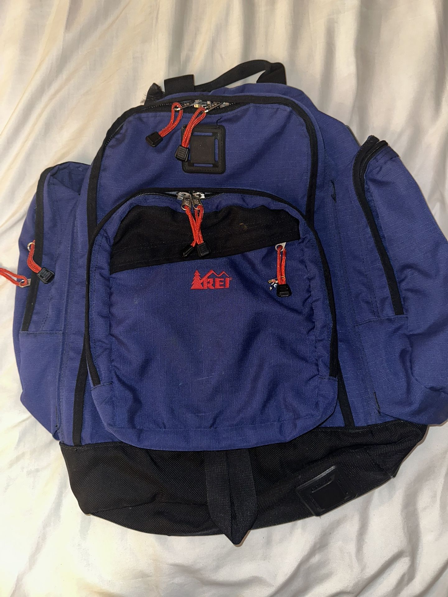 Vintage REl Blue Black Backpack