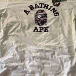 Bape T-shirt White/black Camo