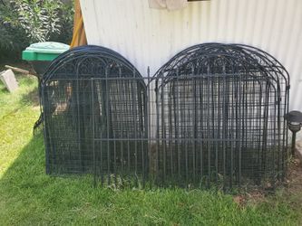 Black metal gardening fence