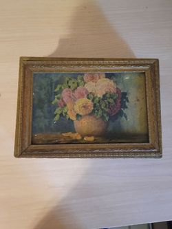 1940s Floral Mirrored Wooden /Trinket /Jewelry Box