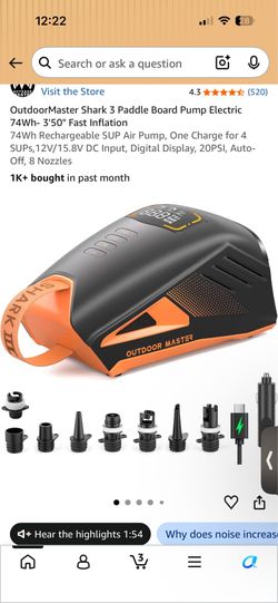 Shark 3 Rechargeable/ Corded Paddle board pump