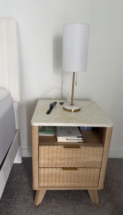 2 Fluted nightstands with charging station 18”