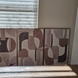 3 Piece Brown Canvas Photos 