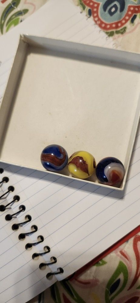 Eight Akro And MF Christensen Oxblood Marbles. Very Rare In Mint Condition