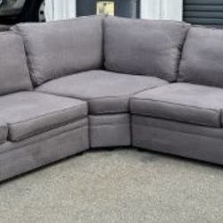 (Like New) Grey Pottery Barn L Shaped Used Sectional Sofa Couch - I Deliver