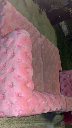 Light Pink Tufted Couch