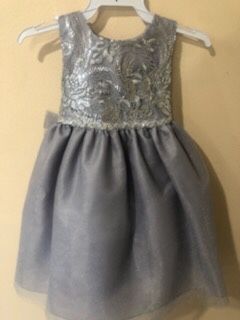New Silver Gray Flower Girls Party Dress Size 3T