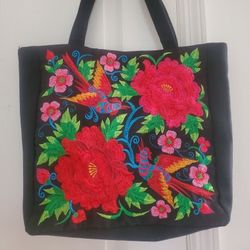Embroidered Tote Purse