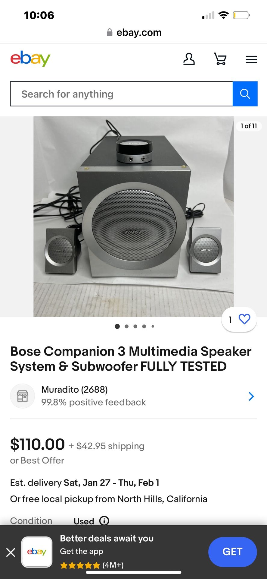 Bose Companion 3 Multimedia System
