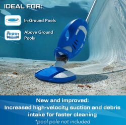 POOL BLASTER Millennium 2026 Cordless Pool Vacuum Rechargeable hoseless above & inground vac, strong suction, high capacity chamber, 1 hour runtime, u