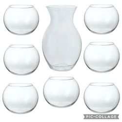 (8) Glass Vases 