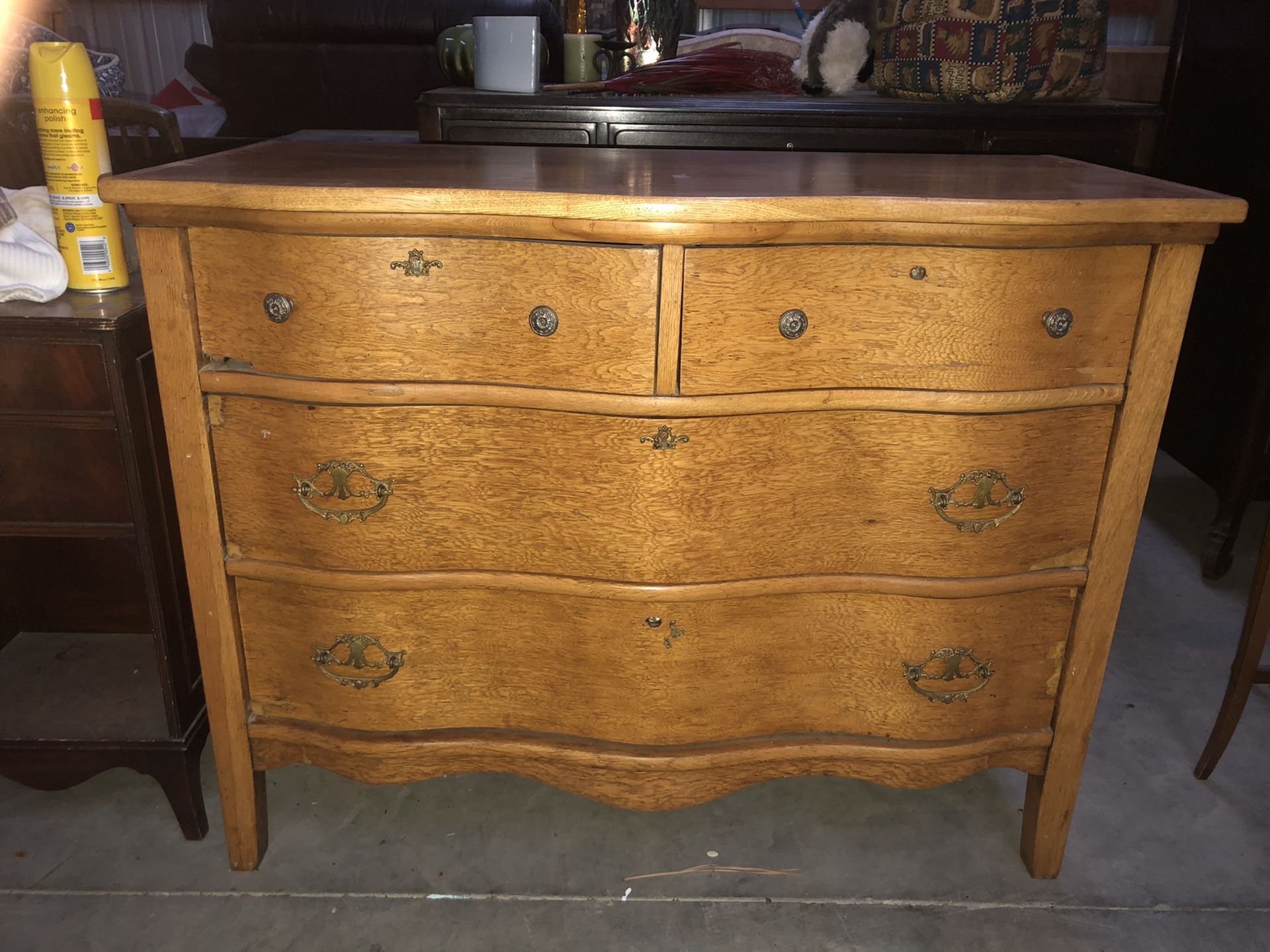 Serpentine Oak Quatersaw Dresser