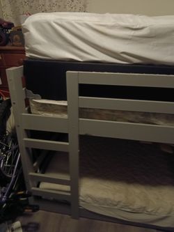 Gray Wooden Bunk Bed Frame