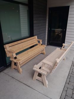 Picnic table and bench set