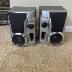 Sharp CP-BA200 Speakers Pair with Intigrated Subwoofers Bi-wired 6ohm 