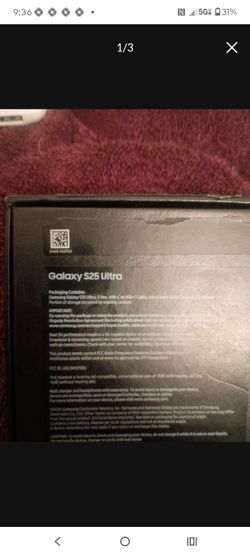 brand new Galaxy s 25 ultra 512 gm unlocked to all carriers and it is country unlocked