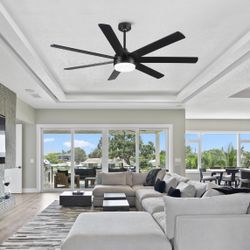72 In Farmhouse Ceiling Fan with Plywood Blades for Dining Room