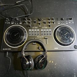 Pioneer DJ DDJ-REV1 2-deck Serato DJ Controller and Cowin Noise Cancelling Headphones