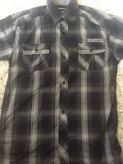Boys Burnside plaid shirt size large 14/16