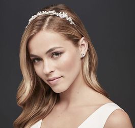 Bridal Crystal Headband Can Wear With Veil Or W/O
