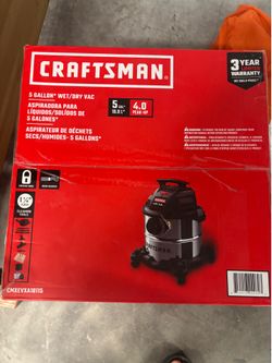 Craftsman 5 gallon wet or dry shop vacuum