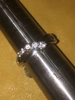 Sterling Silver white sapphire ring
