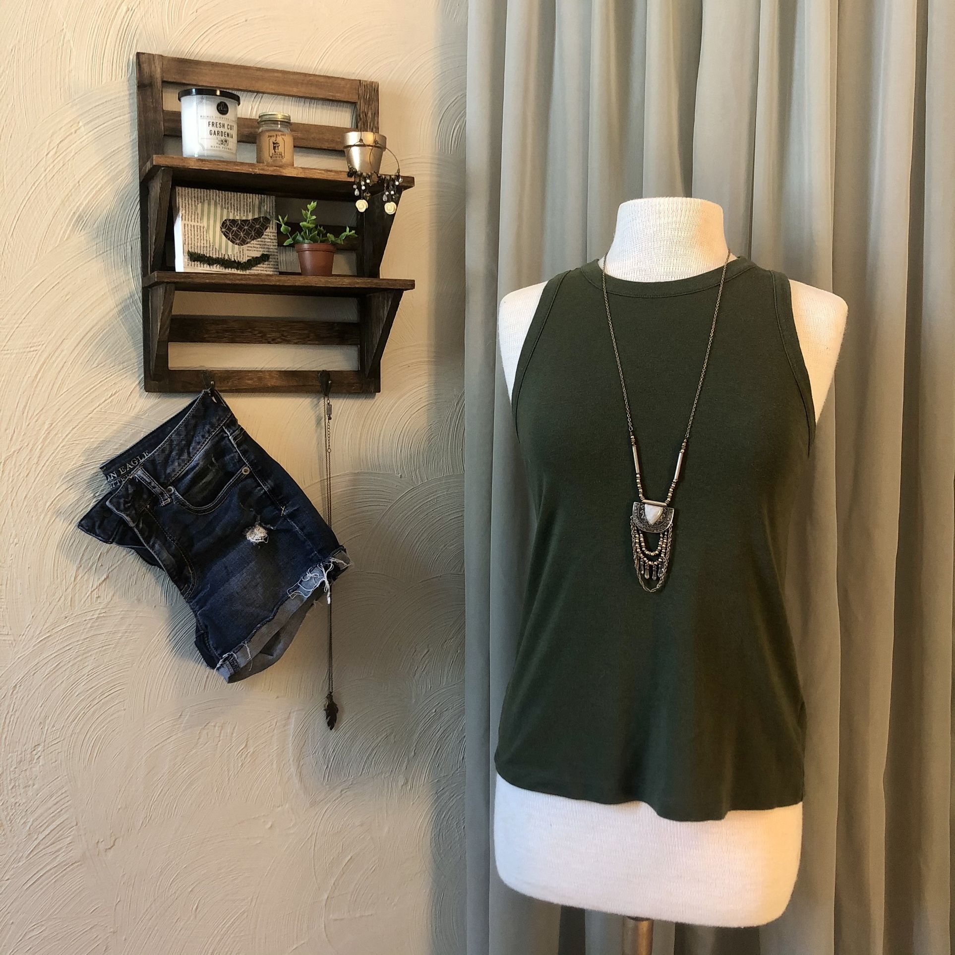 Old Navy // Army Green Halter Top