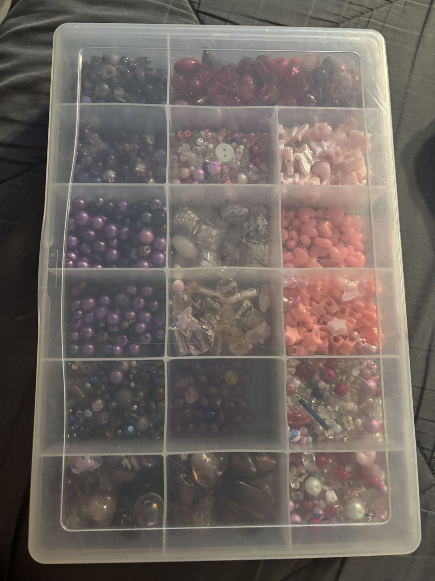 purple and pink beads