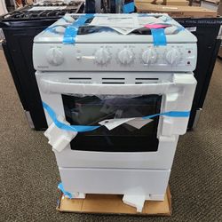 24 In. 4 Burner Element Free Standing Electric Range Oven In White