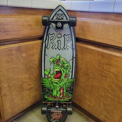 SANTA CRUZ WALKING HAND SKATEBOARD COMPLETE-10x36 cruiser. Rare To Find. Never Skated. Built In Bottle Opener On The Bottom. Brand New 