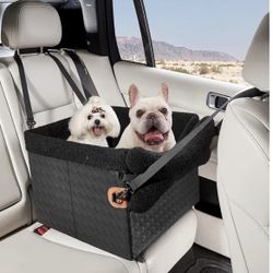 Dog Car Seat for Small Dogs,PU Leather MediumPet Car Seat Boosters,Puppy Cat Carseats with Washable Removable Cover(Black, Medium)