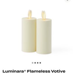 New Luminara Frameless Votive Set Of Two Candles (Ivory)