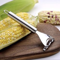 Stainless Steel Corn Peeler & Stripper with Kitchen Grips – Efficient Corn Cob Remover Tool for Quick Kernels Extraction. Perfect for Fresh Corn on th