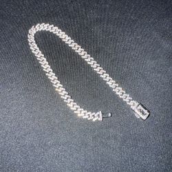6MM Micro Diamond Prong Cuban Bracelet, 8" - White Gold