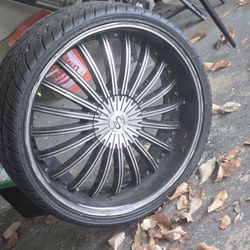 Four 22" Shelby Wheels w/ Tires - Shelby Snake Caps - $800 OBO