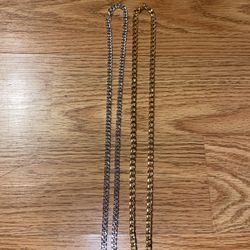 Brand New  Stainless Steel Silver Chain 24inch & A Gold Plated 24inch Chain For Sale$ 20 Each 