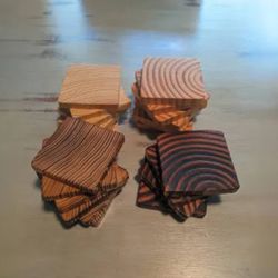 Handmade Wooden Coasters Pack Of 12