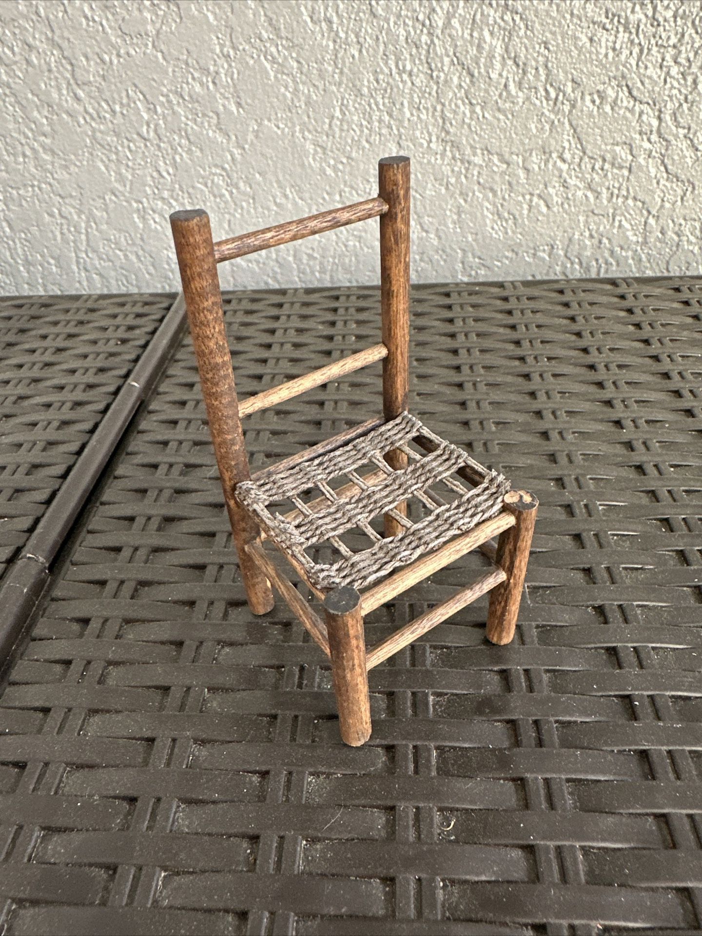 Ladderback Doll Chair With Woven Seat