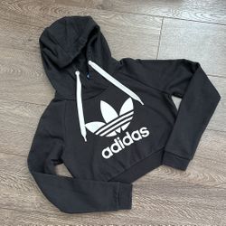 Black/White Adidas Cropped Sweater 