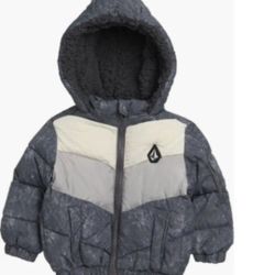 New Little Boys Volcom Cheveron Quilt Puffer Jacket Size 18 Months Chamara De Bebe De Nino Tamanio 18 Meses