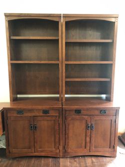 Matching Mission Style Computer Desks/Bookcases