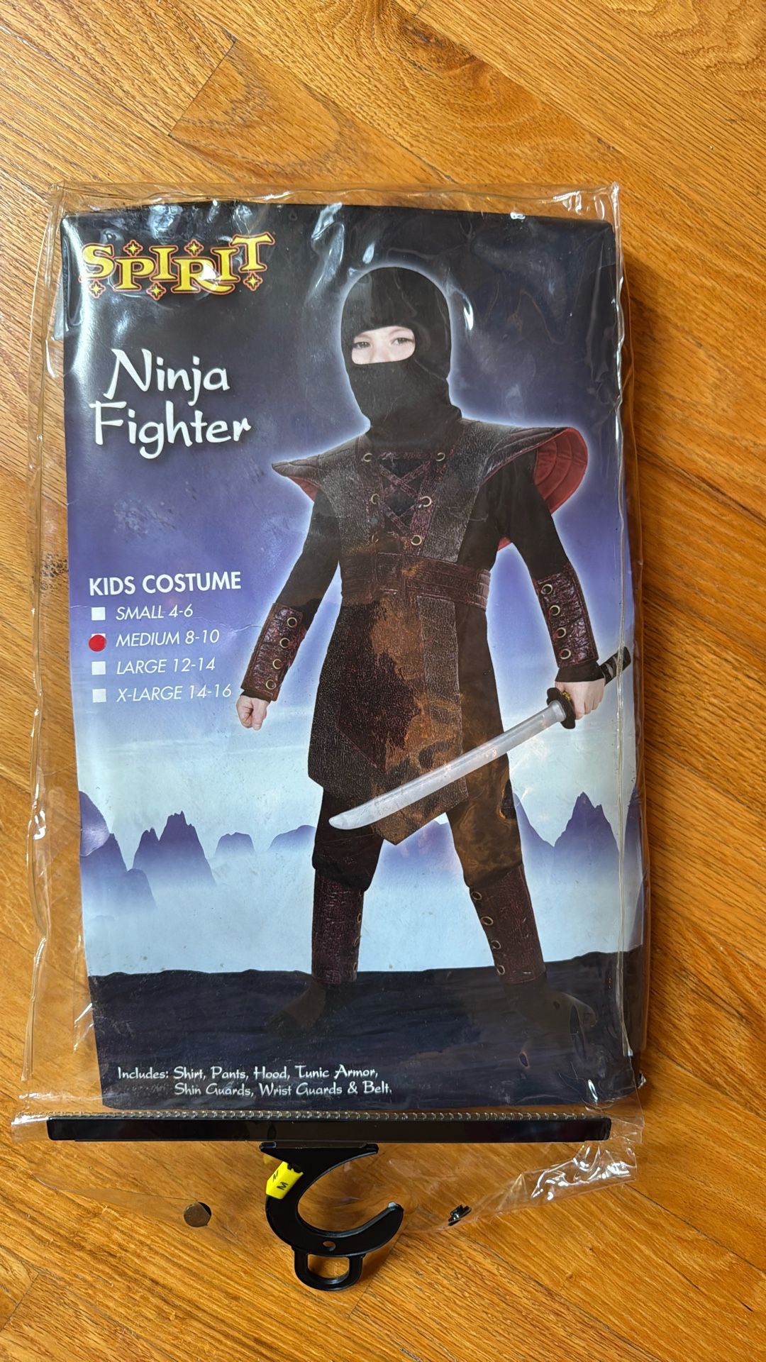Ninja Fighter Kids Halloween Costume Size Medium 8-10