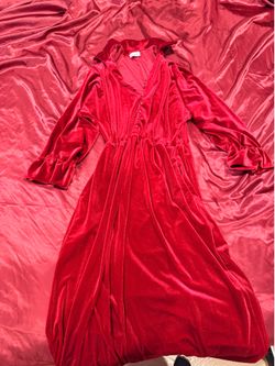 Vintage Red velvet floor length dress