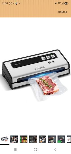 FRESKO Vacuum Sealer Machine with Automatic Bag Detection, Compact Design 0.2-inch Widened Heating Strip, Food Vacuum Sealer for Dry & Moist Food Stor
