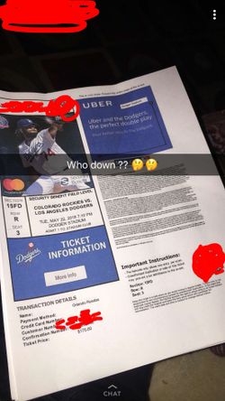Dodger tickets for sale 100 each $
