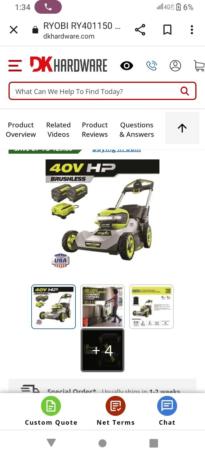 Ryobi 21 In Self-propelled Electric Mower