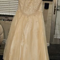 Preteen Size 6 Yellow Gold Cinderella Pageant Gown Style 5055