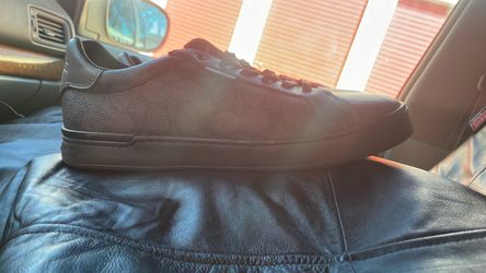 Black Leather Low-Top Sneakers