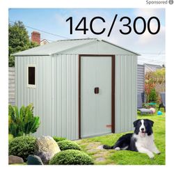 6x5 ft Outdoor Metal Storage Shed with Lockable, Tool Shed with Foundation for Garden, Backyard, Patio, White